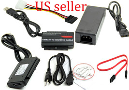 3.0 Usb To 2.5" 3.5" Hdd Hard Drive Sata Ide Converter Adapter + Power Cable Otb - £33.80 GBP