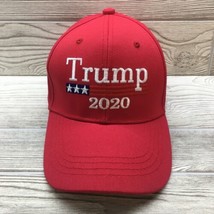 Trump 2020 Cap Hat Adult Adjustable Red Cotton Hook And Loop Farmer Trucker - £7.00 GBP