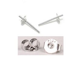 2/5 Pairs Genuine 925 Sterling Silver Cup Earring Post + Push Back EARRING - $5.87+