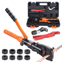 Copper Tube Fittings Crimping Tool with 8 Jaws Pipe Cutter 360° Rotatable - £149.44 GBP