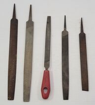 *J13) Vintage Mixed Lot of 5 Hand Files Machinist Bastard Half Round - $19.79