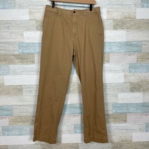 Polo Ralph Lauren Chino GI Pants Tan Flat Front Cotton Casual Mens Size 34 - £31.19 GBP