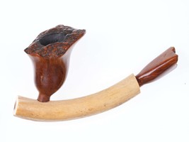 Vintage Signed Antler and wood pipe - £161.52 GBP