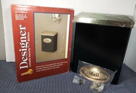 Gibraltar Designer Wall Mount Lockable Mailbox Black/Brushed Brass 12.5H... - $21.46
