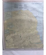 1887-1899 Map Of San Francisco Hand Colored - $541.58 CAD