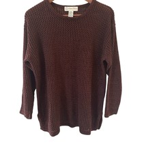Silk Blend Womens Cozy Sweater Size Medium Preppy Fall Brown Comfort Out... - $464.81 MXN