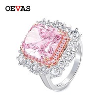 Luxury 10*12mm Sparkling Zircon Engagement Rings For Women Big Stone Female Wedd - £19.62 GBP