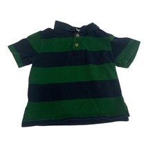Cherokee Toddler Boys Polo Shirt Size 3T Green Navy Striped Short Sleeve... - $14.60