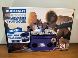 BUD LIGHT Blue Soft Cooler With Built in Bluetooth Speaker Portable Rech... - $410.40 MXN