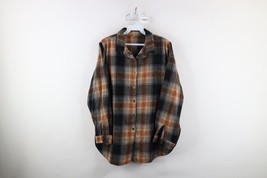 Vintage 90s Streetwear Womens Large Faded Flannel Collared Button Shirt ... - $34.60