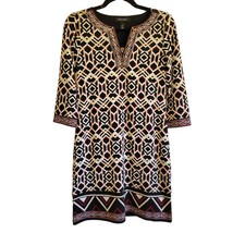 White House Black Market Geometric Sheath Dress Embroidered Trim Extra S... - £30.75 GBP