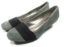 Dana Buchman Dress Shoes Grey Suede Wedges Size 8 M - £12.46 GBP