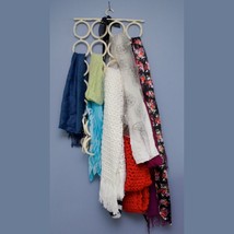 Lot of 10 Fall Winter Scarves Colorful Mix Styles and Fabrics Come With Rack - £19.39 GBP