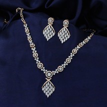 Natural Real Diamond Necklace set with Earrings in real Gold, Party Wear... - £1,530.24 GBP