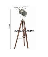 NauticalMart Search Light Tripod Floor Lamp in Silver With Tripod Stand  - £156.03 GBP