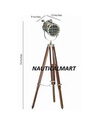NauticalMart Search Light Tripod Floor Lamp in Silver With Tripod Stand  - $3,750.75 MXN