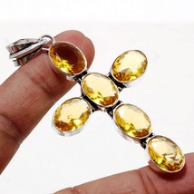 Citrine Topaz Oval Shape Gemstone Handmade Fashion Pendant Jewelry 3.2&quot; SA 379 - £3.84 GBP