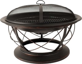 Pleasant Hearth Ofw717Rc Palmetto Fire Pit With Cooking Grid - £84.16 GBP