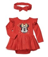 Disney Store Minnie Mouse Red Holiday Dress &amp; Headband Set for Baby Sz 9... - $19.79