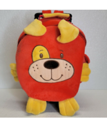 Animal Adventure Plush Dog Red Yellow Kids Rolling Backpack Suitcase - $466.49 MXN