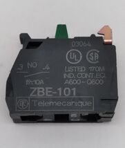 Telemecanique ZBE-101 Contact Block, 10Amp 240/600VAC 1NO - $7.25