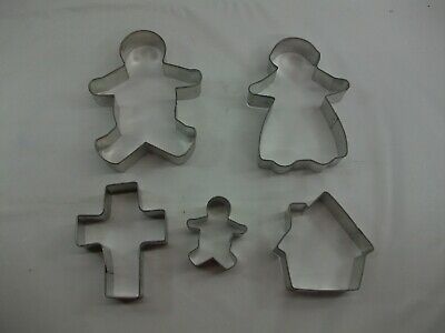 Primary image for Metal Cookie Cutter Molds Baking Wilton Cross House Angel Gingerbread Man
