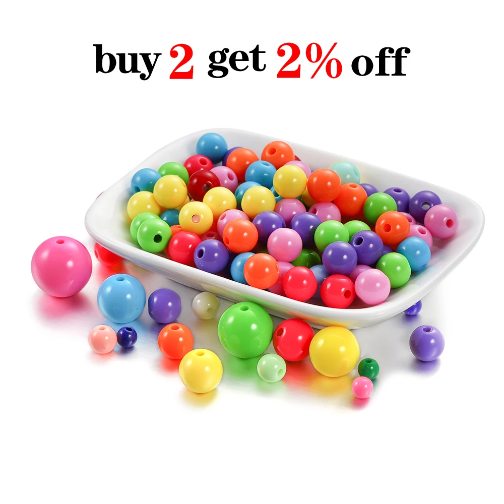 Sporting 10-200pcs 6-20mm Acrylic Round A Candy Color Loose SpA Bead Handcraft F - £18.44 GBP
