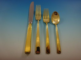 Old Lace Gold by Towle Sterling Silver Flatware Set For 8 Service Vermeil - $52,592.93 MXN