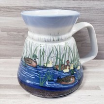 Vintage Otagiri Japan Mallard Ducks Stoneware 12 oz. Coffee Travel Mug - £15.27 GBP