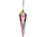 Waterford Crystal Lismore Cranberry Icicle Ornament 2021 Christmas #1061... - £68.19 GBP