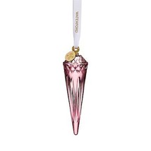 Waterford Crystal Lismore Cranberry Icicle Ornament 2021 Christmas #1061172 NEW - £68.73 GBP