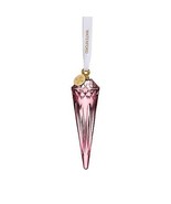 Waterford Crystal Lismore Cranberry Icicle Ornament 2021 Christmas #1061... - £68.53 GBP