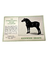 Rookwood Granite Champion Horse International Percheron Postcard 1931 - $130.62