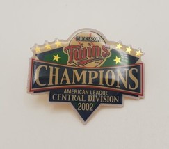 Minnesota Twins Baseball 2002 AL Central Division Champions Lapel Hat Pin - £11.81 GBP