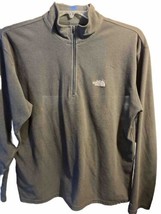 The North Face Men&#39;s Medium Gray Long Sleeve 1/4 Zip Polyester Fleece Ja... - $11.88