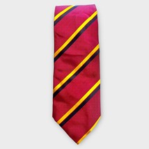 BURBERRY berry, navy &amp; gold diagonal stripe silk tie - $55.00