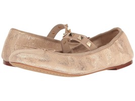 Vince Camuto Prilla Metallic Studded Ballet Flats, Sizes 6-9 Metal Beige - $79.95