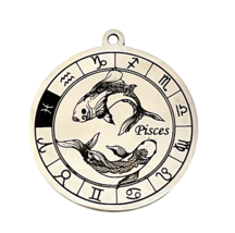 Pendant Pisces Fish Astrological Zodiac Sign Astrology Solid Stainless Steel - £7.52 GBP