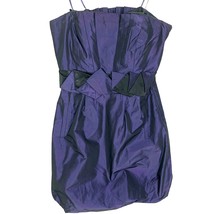 Max &amp; Cleo Scallop Bubble Mini Cocktail Dress Pleated Size 4 Purple Velv... - $34.65