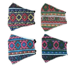 4 pack Aztec print face Mask with Filter Sleeve. Washable reusable boho ... - $13.64