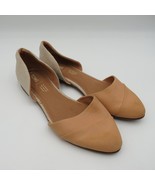 Toms Shoes Womens Size 8.5 Tan Beige Jutti Flats Open Sides Canvas - £19.75 GBP