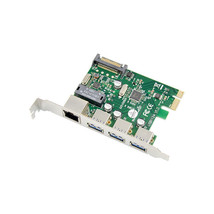 Pci-E Usb 3.0 3-Port+Gigabit Lan Card Chipset: Vl805+Rtl8153 P/N:Se-U3V8... - £25.05 GBP
