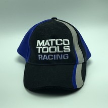 Matco Tools Racing Hat Cap Hook Loop Vintage Auto Black Blue NASCAR vtg cars - £6.21 GBP