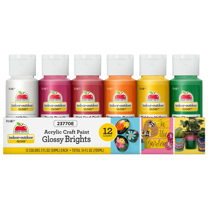 Gloss Acrylic Craft Paint Set, 12 PC, Glossy Brights Item image 2