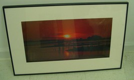 ART PHOTOGRAPHY Cedar Key sunset lake in color by L. Santucci Frames 15x24in - £45.81 GBP