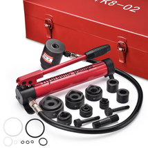 10 Ton Hydraulic Punch Driver Kit Manual Hole Knockout Puncher Tool W/ 6... - $189.88