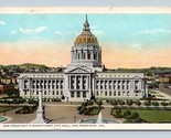 Città Hall Civic Centro San Francisco California Ca Unp Wb Cartolina L5 - $3.02