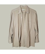 Perry Ellis Mens Button Down Shirt Medium 16 32/33 Long Sleeve Pocket Po... - $13.98