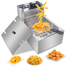 EH81 Electric Deep Fryer – 2500W Max, 110V, 6L Stainless Steel Single Tank - $1,386.60 MXN