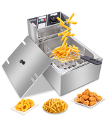 EH81 Electric Deep Fryer – 2500W Max, 110V, 6L Stainless Steel Single Tank - $1,386.60 MXN